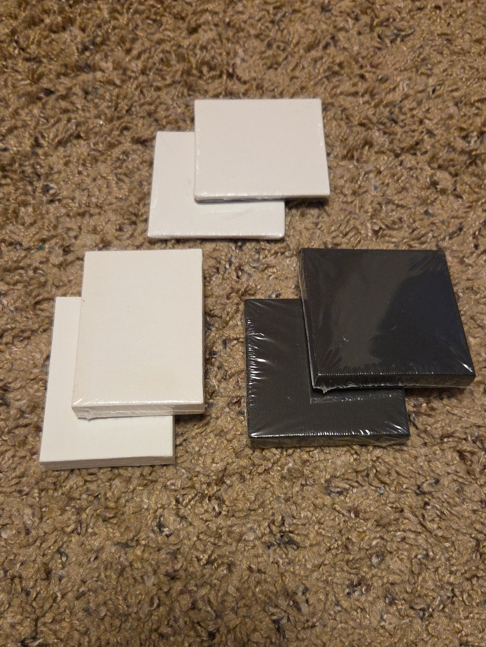 Unbranded Black and White Mini Canvas Pack - Set of 6